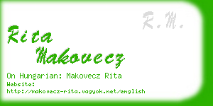 rita makovecz business card